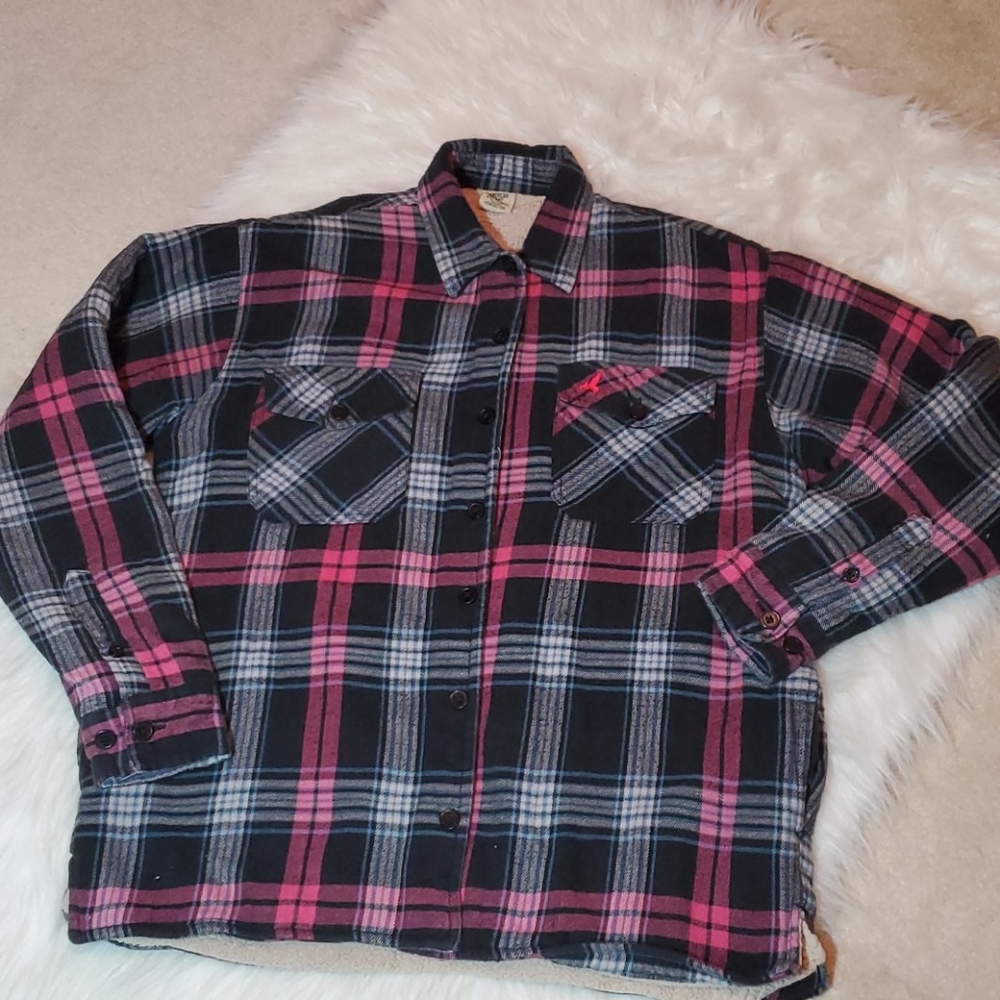 American Hawk plaid jacket men's shirt size L